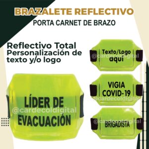 BRAZALETE REFLECTIVO PERSONALIZADO PARA BRIGADISTA O DISTINTIVO