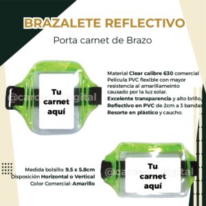 BRAZALETE REFLECTIVO PORTA CARNET