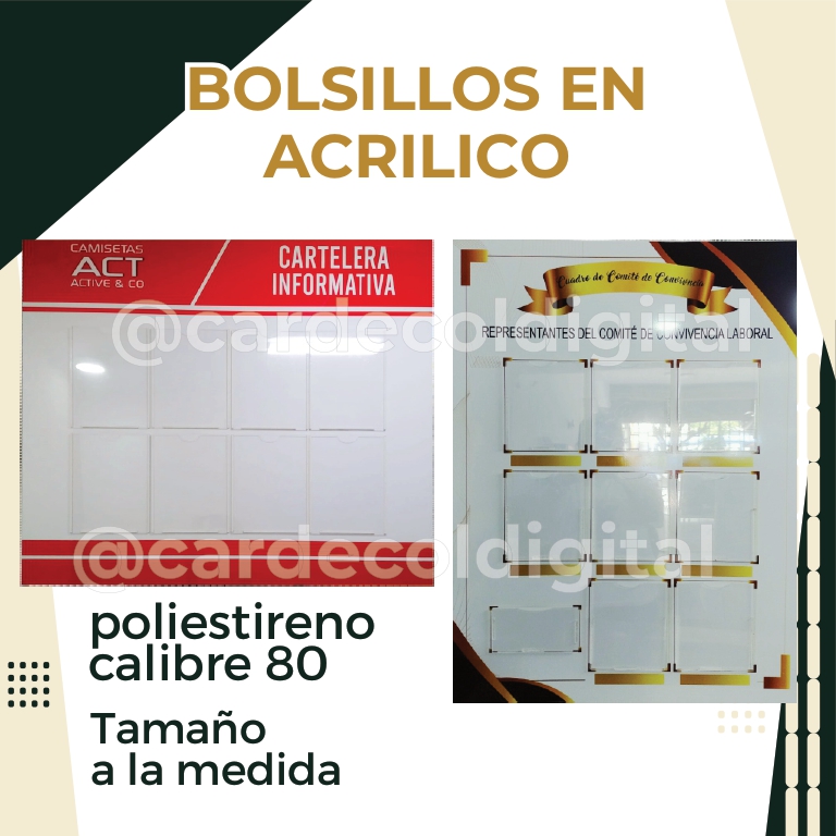 Carteleras Con Bolsillos Para Datos Variables