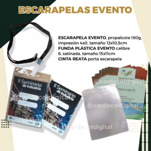 ESCARAPELA EVENTO, ESCARAPELA CONGRESO O PERIODISTA