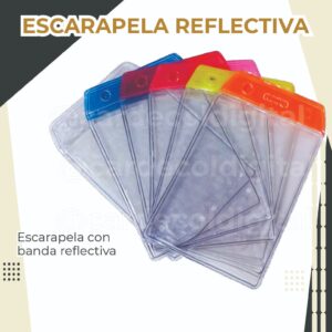 ESCARAPELA PLASTICOS VINILO  CON BANDA DE COLOR REFLECTIVO