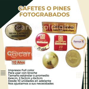 Gafete o Pin Foto Grabado
