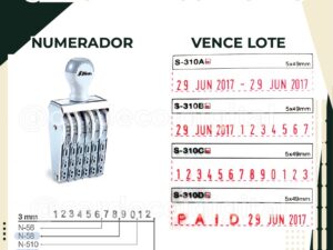 SELLO NUMERADOR, DE VENCE Y LOTE